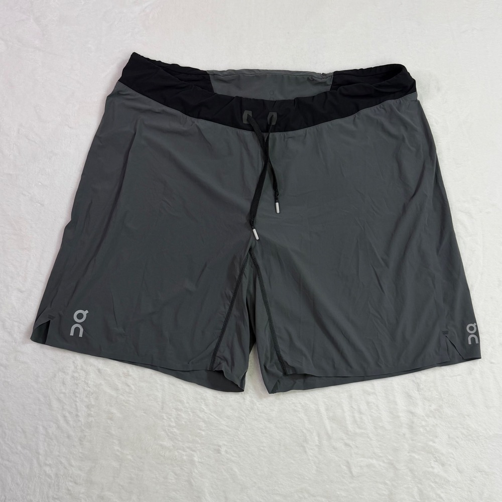 On Running Lightweight Performance Athletic Shorts Dark Grey Mens